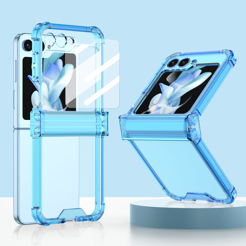 GKK For Samsung Galaxy Z Flip5 5G Hinge Protection TPU Case Reinforced Corners Phone Cover with Small Screen Protector GKK For Samsung Galaxy Z Flip5 5G Hinge Protection TPU Case Reinforced Corners Phone Cover with Small Screen Protector